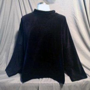 NWT Rafaella black velour, cowl neck, long sleeve, ribbed sweater.- XL